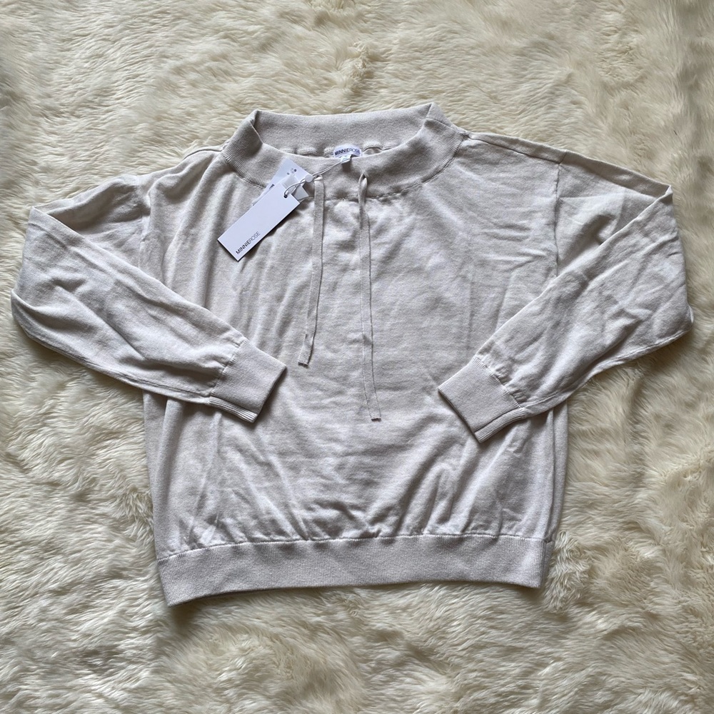 🌹 Minnie Rose Cotton & Cashmere Funnel neck Sweater XL Stone… - Picture 4 of 17